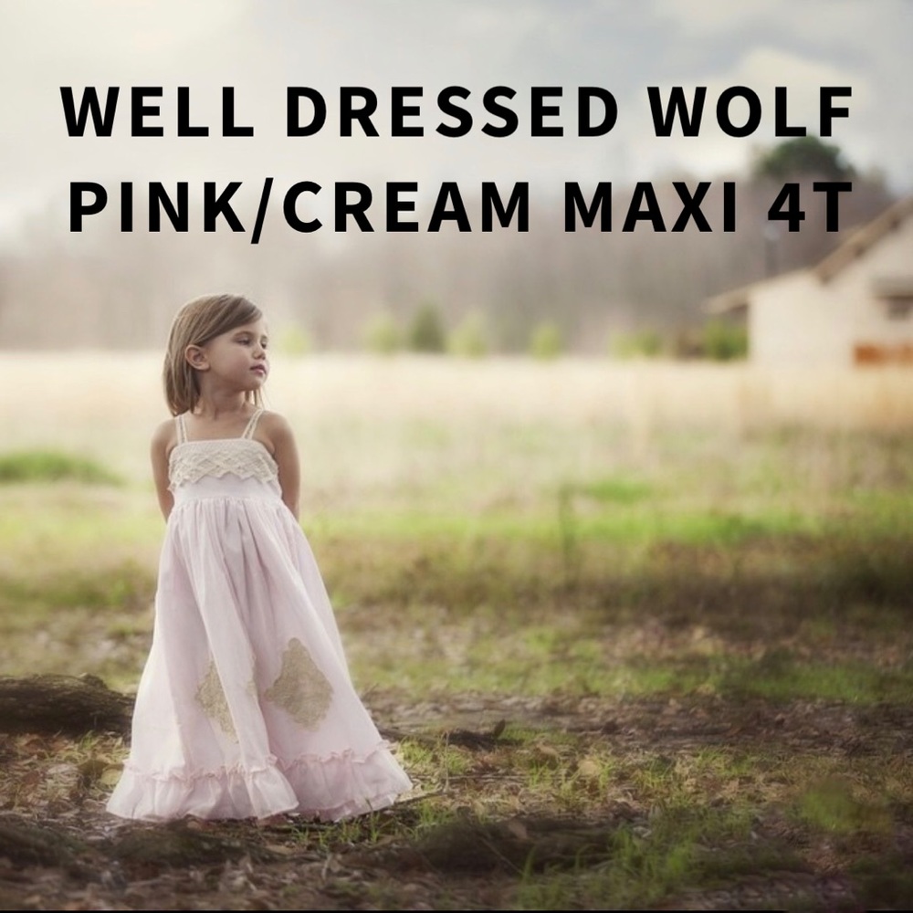 Well Dressed Wolf Pink/Cream Maxi - 4T